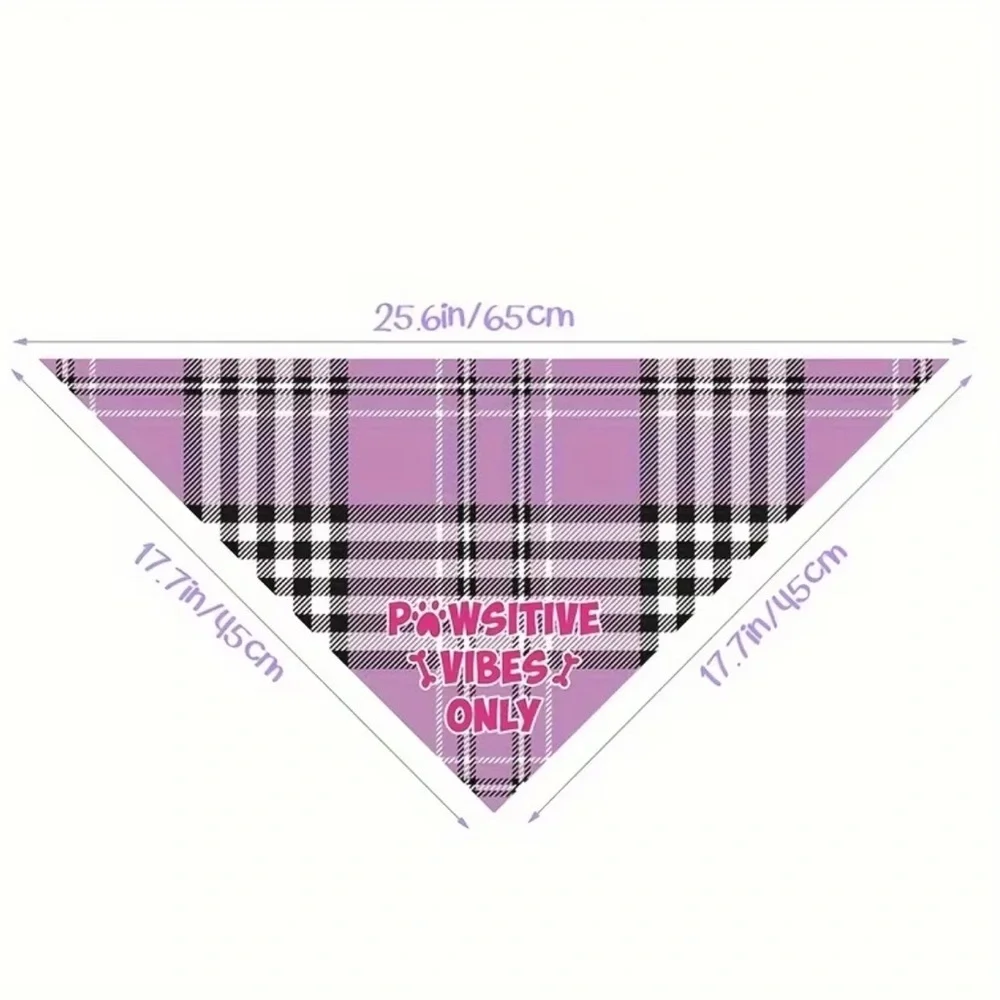 Pet Bandana Orange/Navy Plaid with Caption 